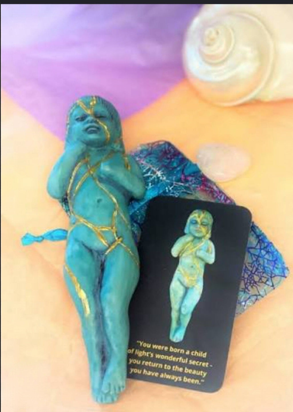 Kintsugi Child (Blue) | Wholeness & Healing Home Decor