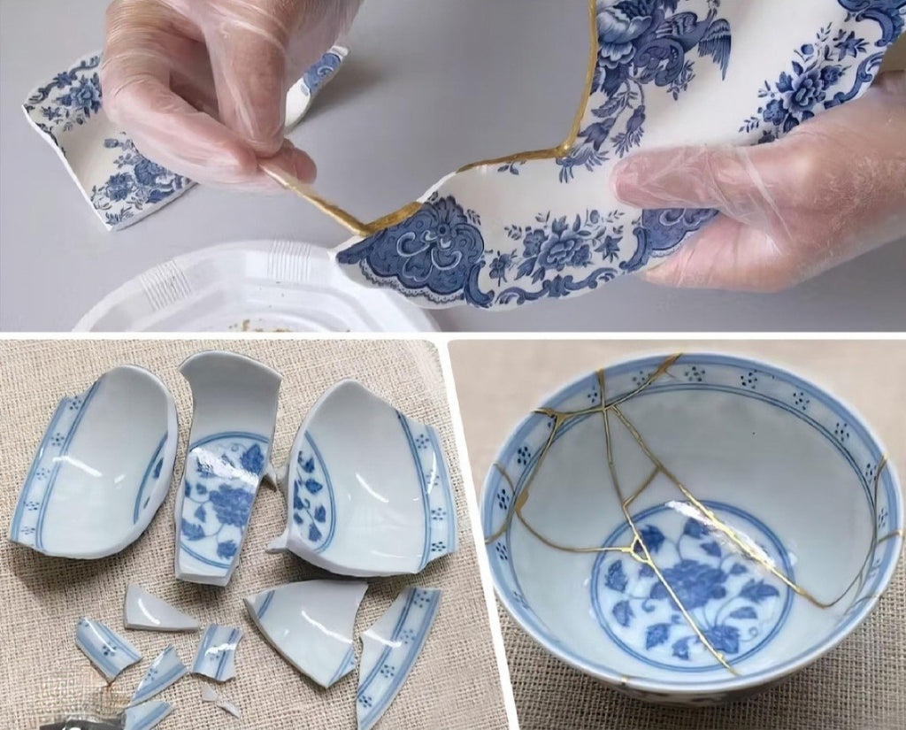 Kintsugi Child (Blue) | Wholeness & Healing Home Decor