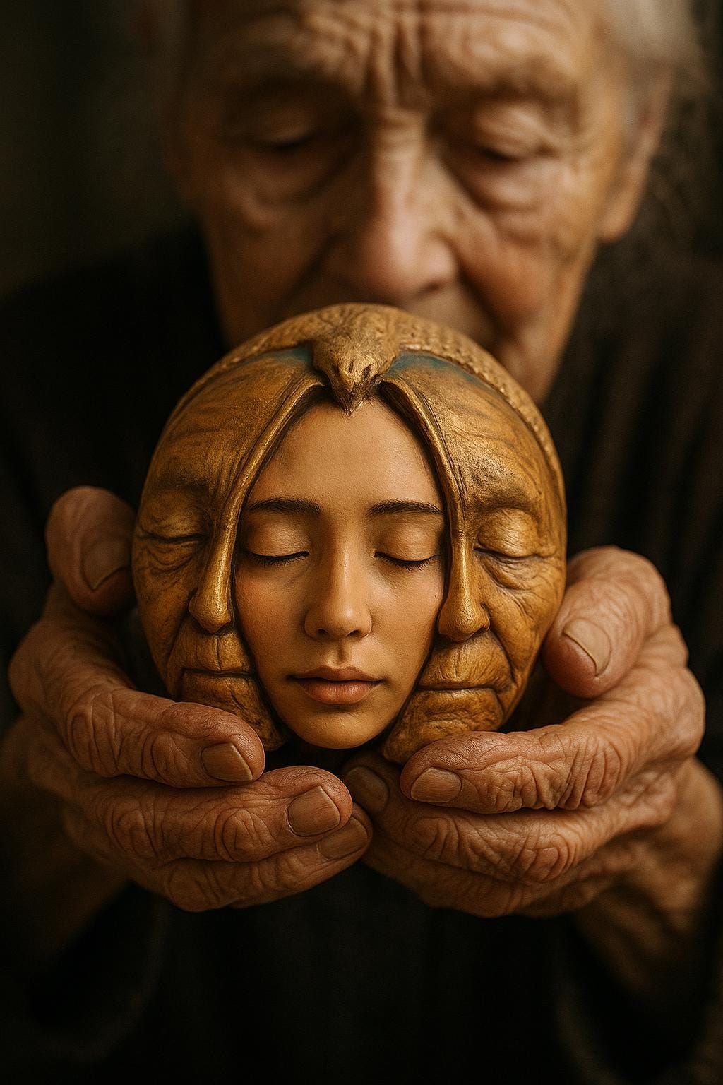 Memories in Me original figurative sculpture exploring memory emotion and inner reflection by Debra Bernier