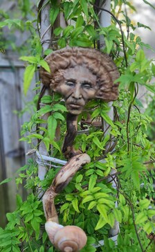 Mushroom Man Driftwood Wand Sculpture – Shaping Spirit