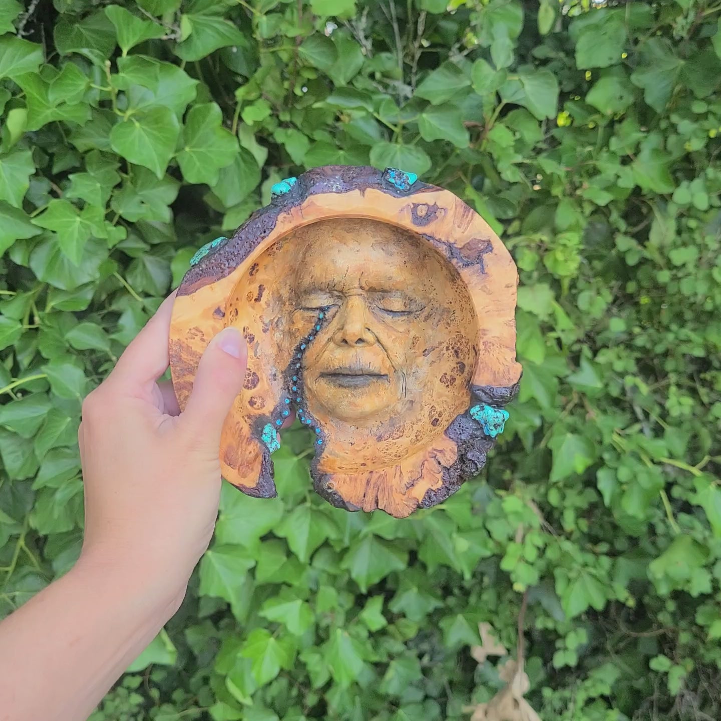 Cedar Wood & Turquoise Stone Tears, by Debra Bernier, Shaping Spirit