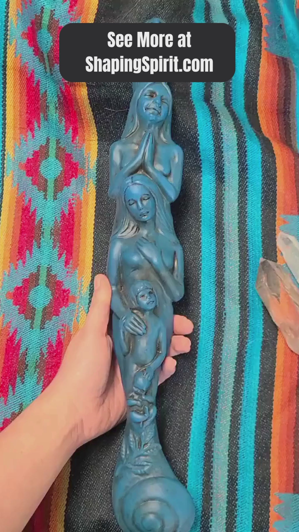 Totem Of Woman, Generation Sculpture, Talking Stick by Debra Bernier