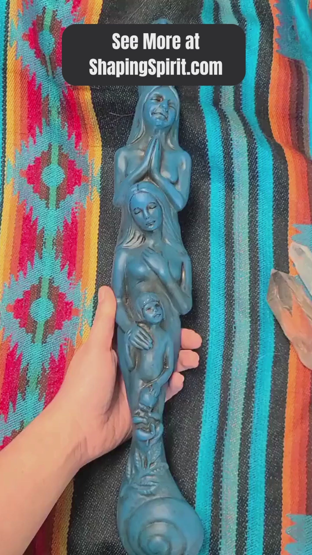 Totem Of Woman, Generation Sculpture, Talking Stick by Debra Bernier