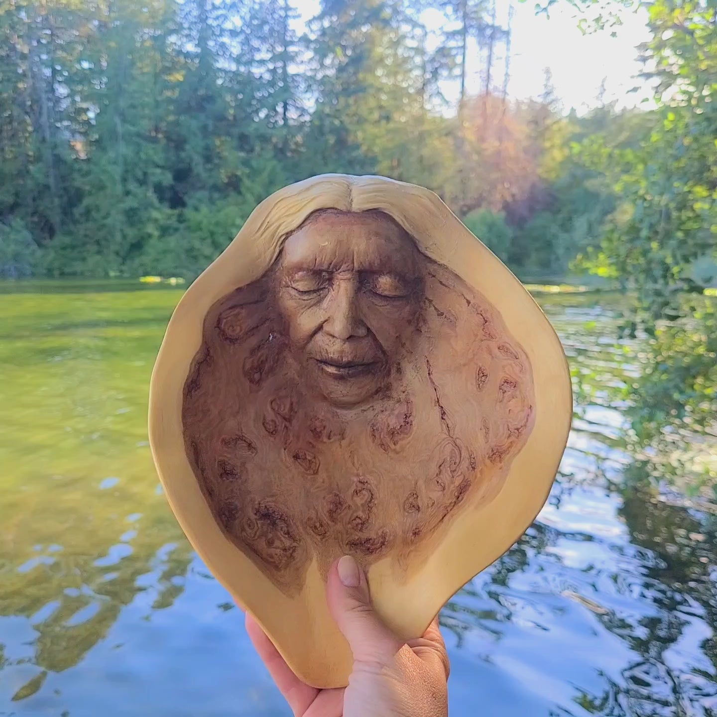 Wisdom Bowl, Wooden Burl Bowl sculpture, By Debra Bernier, Shaping Spirit