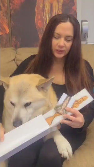 Short video showcasing the layered totem form, warm tan finish, and symbolic talking stick elements of the Totem of Woman sculpture by artist Debra Bernier.