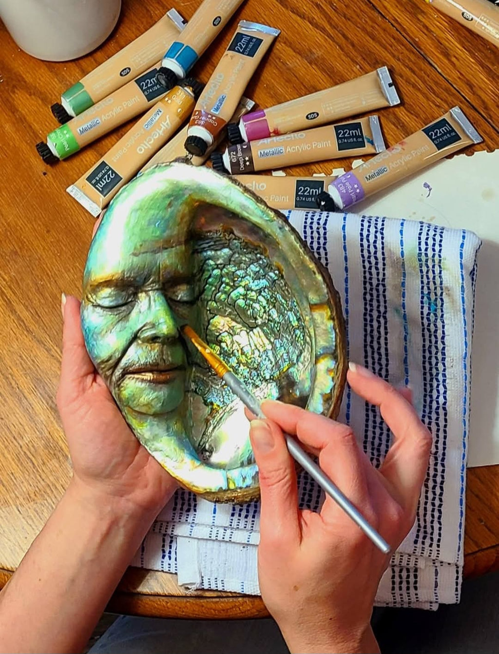 Moon of Sacred Tears | Abalone Shell Celestial Spiritual Sculpture