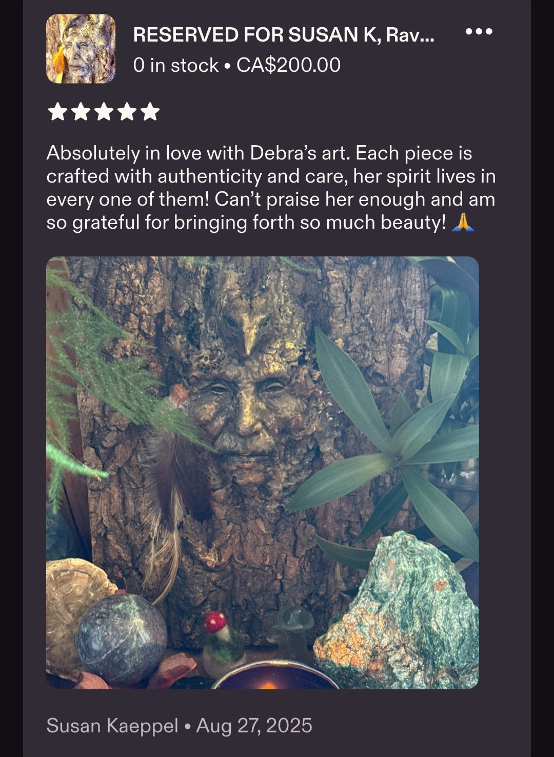 Raven Crow Spirit Tree Bark Sculpture - Transformation