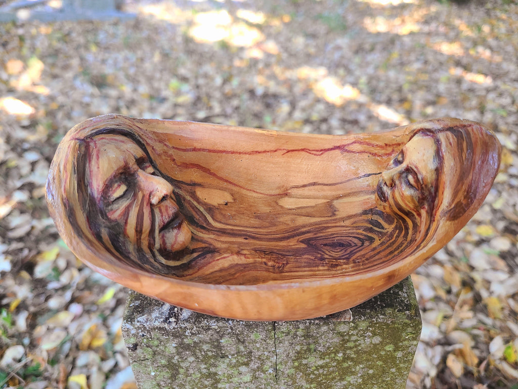 The Lives We Live, Wooden Bowl, Woman & Child by Debra Bernier, Shaping Spirit
