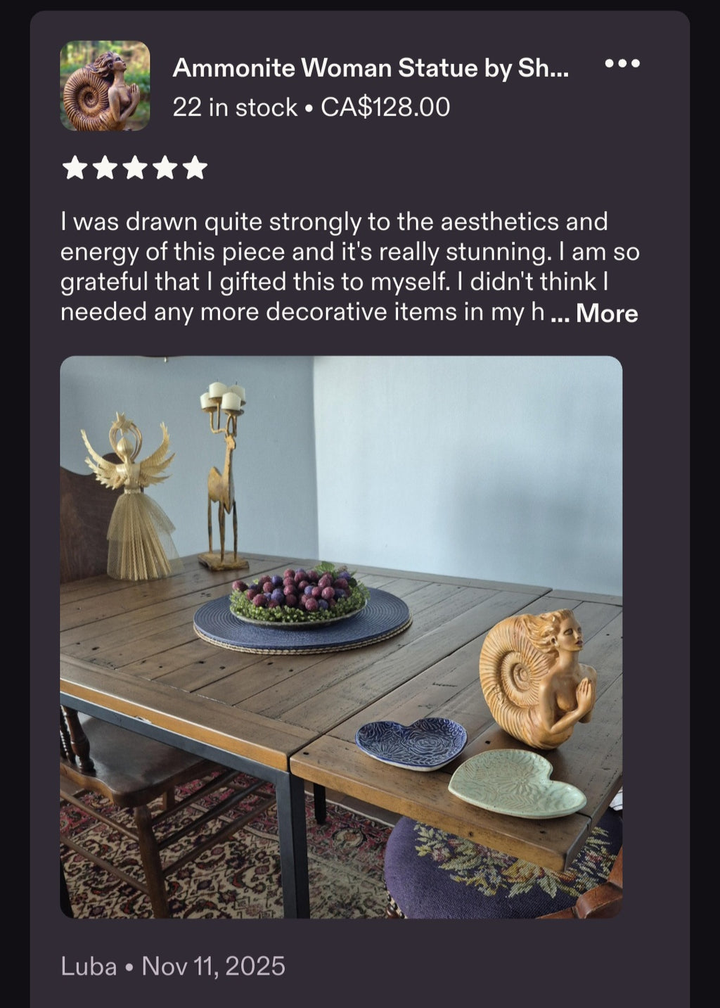 Ammonite Woman Statue –  Goddess Sculpture