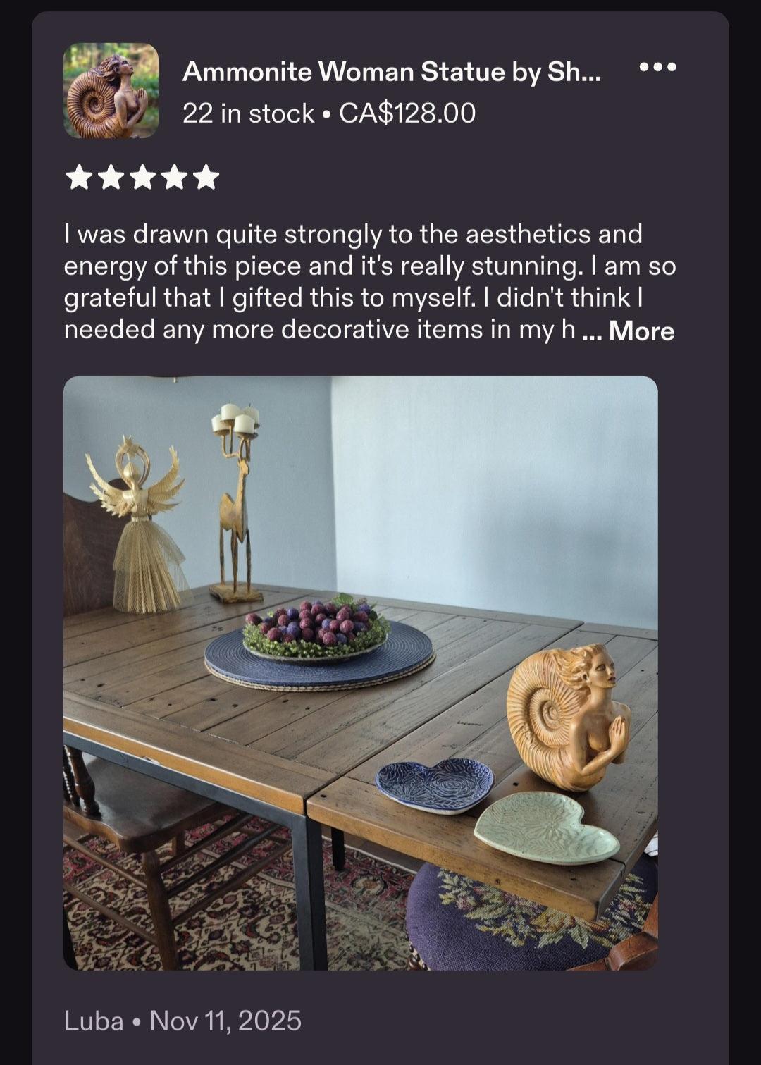 Ammonite Woman Statue –  Goddess Sculpture
