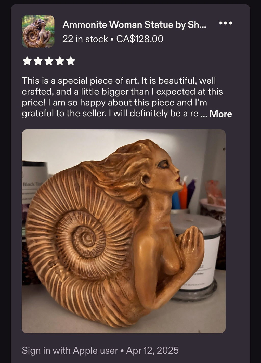Ammonite Woman Statue –  Goddess Sculpture