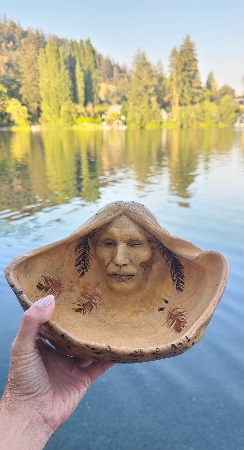 A Prayer To The Wind, Wood Burl Bowl, Spiritual Altar Sacred Elder