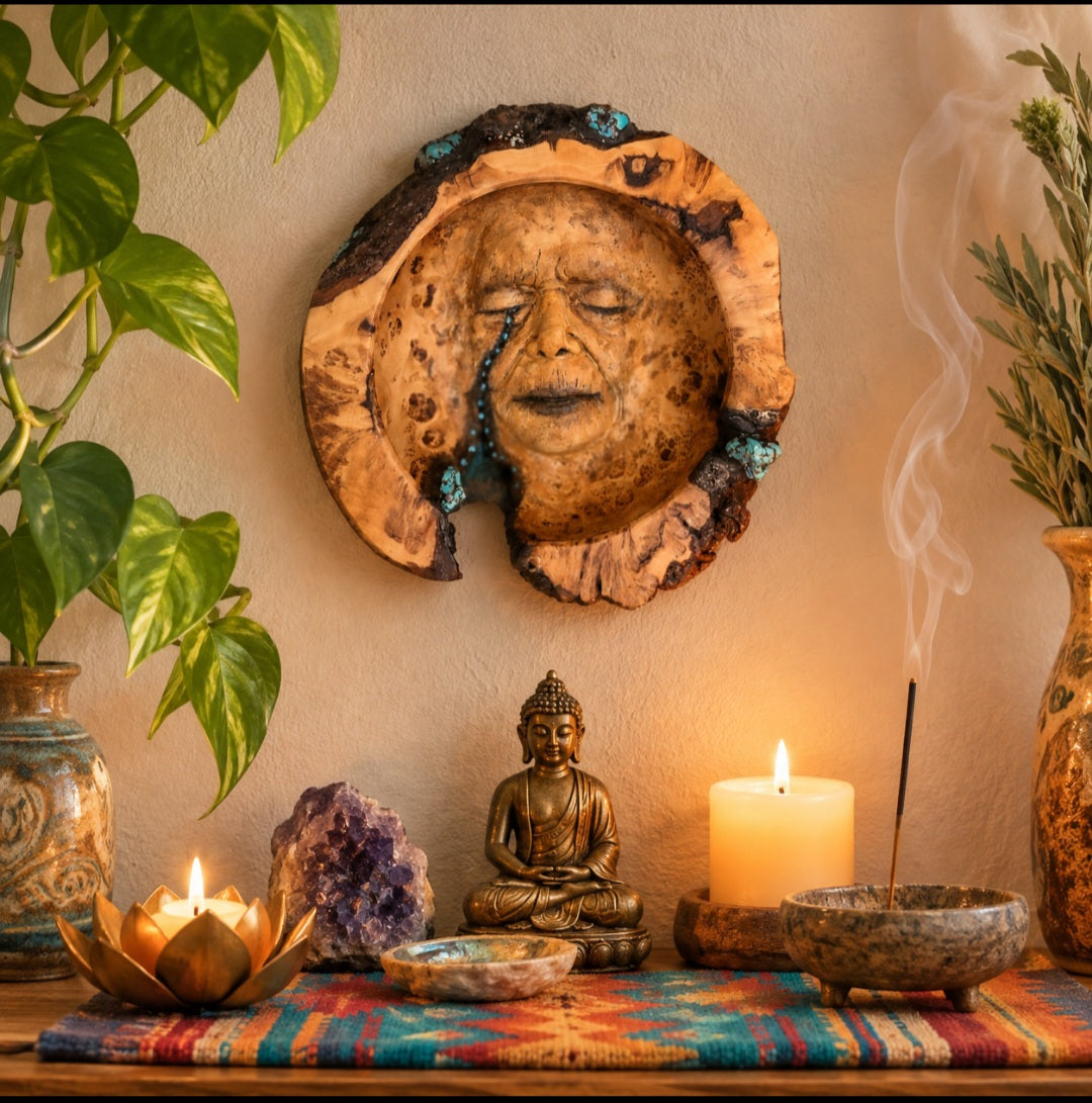 Cedar Wood & Turquoise Stone Tears, by Debra Bernier, Shaping Spirit