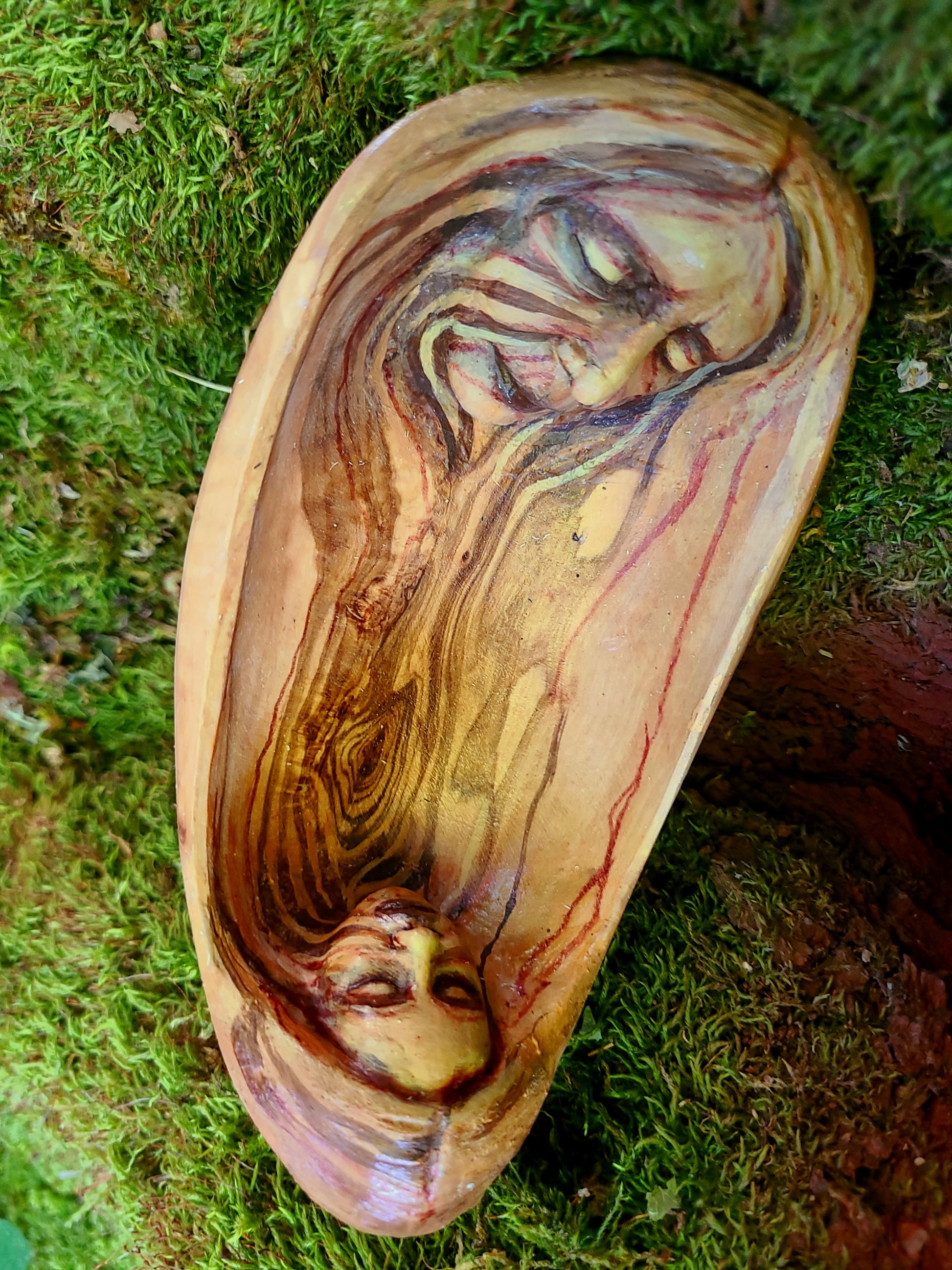 The Lives We Live, Wooden Bowl, Woman & Child by Debra Bernier, Shaping Spirit