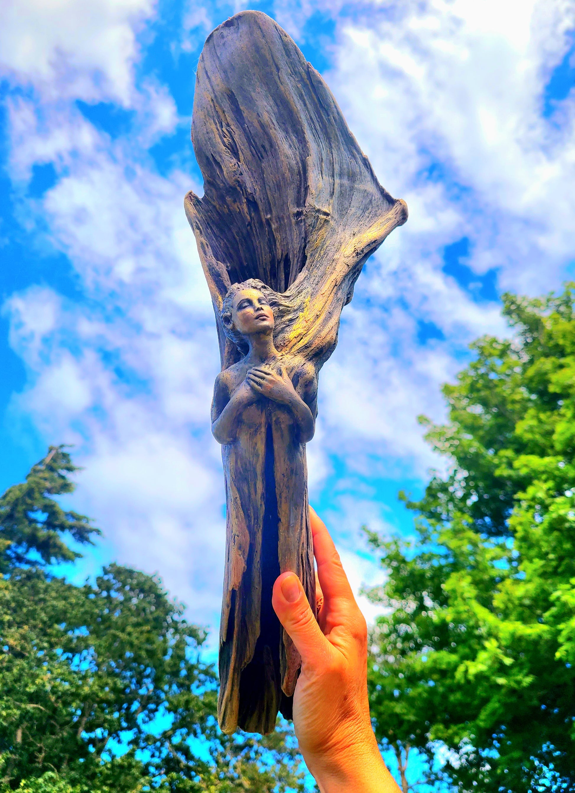 The Strength To Rise, Driftwood Angel by Debra Bernier, Shaping Spirit