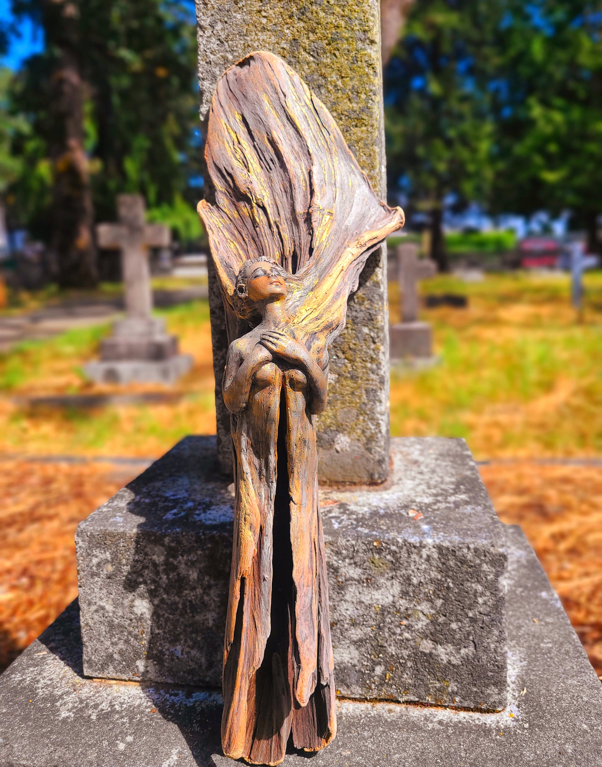 The Strength To Rise, Driftwood Angel by Debra Bernier, Shaping Spirit