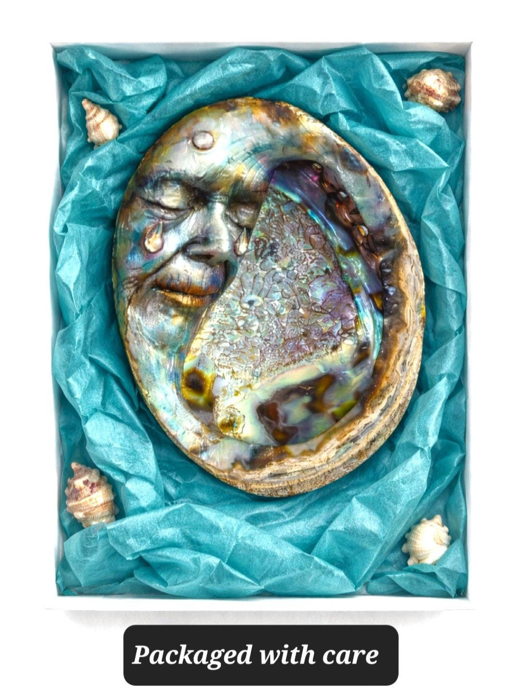 Moon of Sacred Tears | Abalone Shell Celestial Spiritual Sculpture