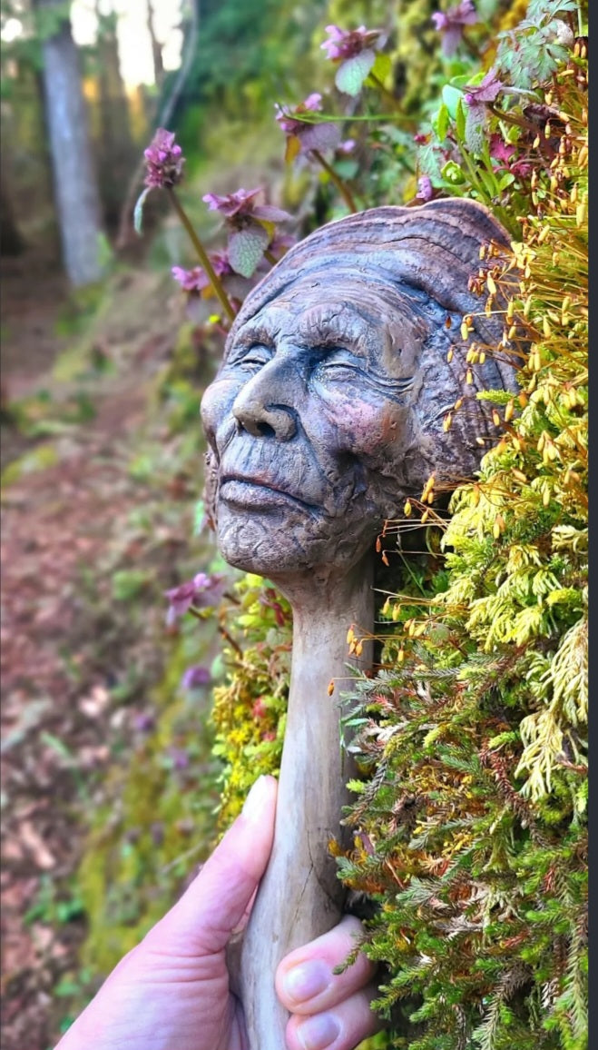 Mushroom Man Wand, Driftwood Fungi Sculpture