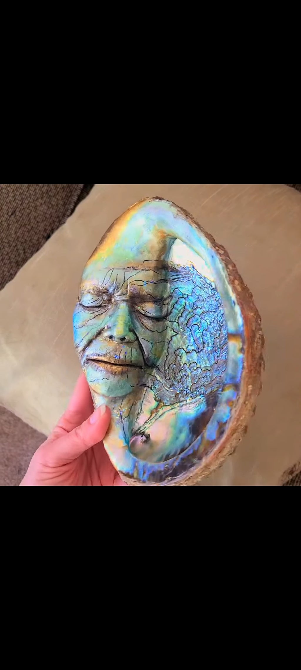 Moon of Sacred Tears | Abalone Shell Celestial Spiritual Sculpture