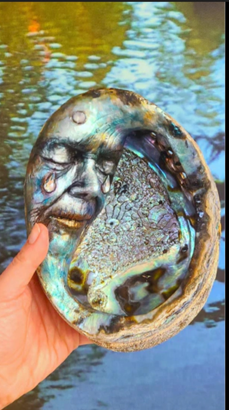 Moon of Sacred Tears | Abalone Shell Celestial Spiritual Sculpture