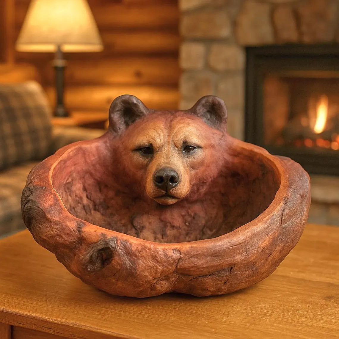 Spirit Bear Bowl bear shaped decorative bowl spiritual nature art by Debra Bernier