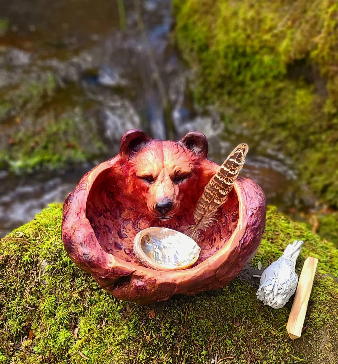 Interior detail of Spirit Bear Bowl showing textured bowl surface and form